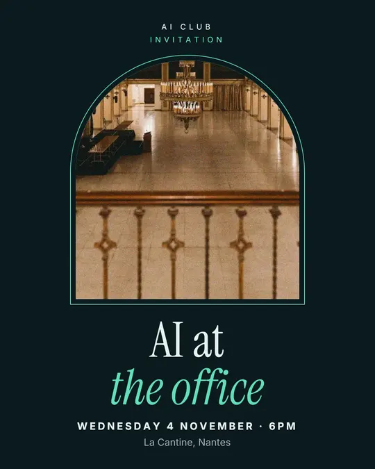 Sample flyer, "Arch · Ink and mint" template, Conference: "AI at the office"